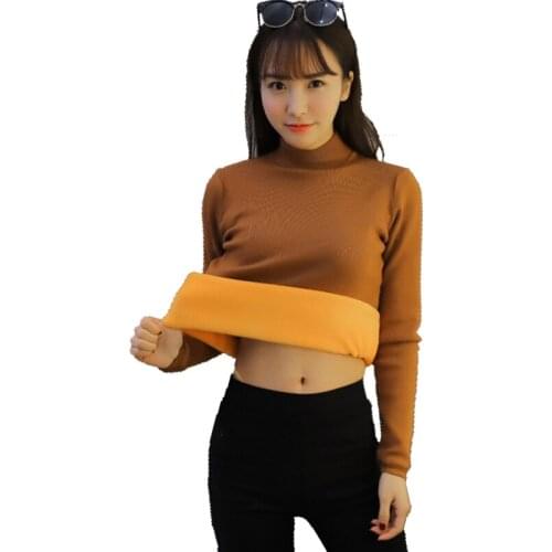 Bottom sweater in autumn and winter, knitted thicker thermal jacket, pullover, thick semi-high collar knitted sweater