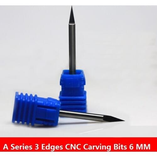1pc 6 MM SHK A Series Carbide milling cutter for hard 3 Edge wood CNC router bit woodworking 3 faces Carving knife