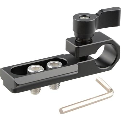 Camera Universal Standard Single Hole 15mm Rod Clamp w/ NATO Safety Rail 1/4"-20 Screws for DSLRs GH5 / Emos100/ 5DMarkIII