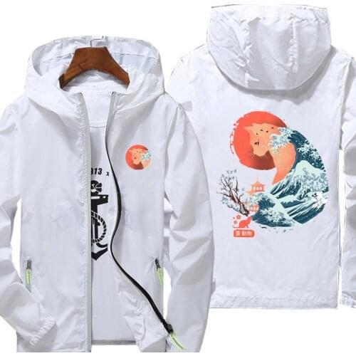 Spring summer 2021 new Waves Japan Cartoon jacket for men and women casual windbreaker zipper thin hooded mens jacket