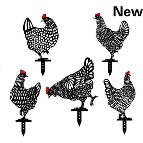 Yard Lawn Stakes Chicken Hen Statue Acrylic Rooster Animal Backyard Art Outdoor Garden Decor Gift Ornaments Creative Easter New