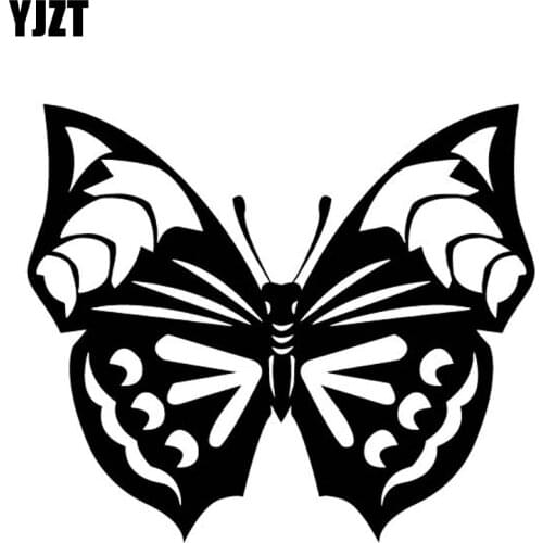 YJZT 16.7CM*14.5CM Personality Butterfly Fashion Decor Car Sticker Car Trunk Vinyl Decal Black/Silver C4-1270