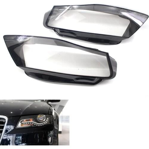 1 Pair Left & Right Car Front Headlight Lens Clear Cover Headlight head light Shell Cap For Audi A4 B8 2008-2012
