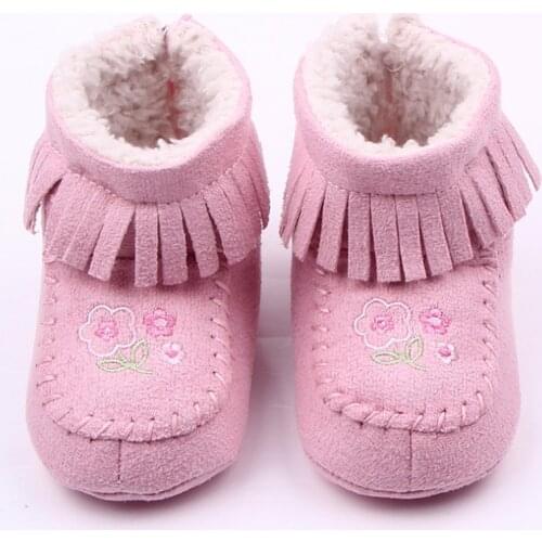 2017 winter warm baby girl shoes fashion fringe baby Booties for newborns toddler infant shoes Footwear for newborns