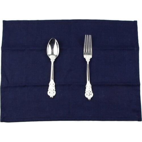 9 Colours Slub Linen Napkins Heat Insulation Mat Dining Table Mat Kids Table Napkin Fabric Placemats Kitchen Gadgets