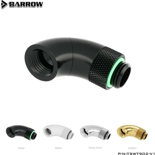 BARROW G1/4'' Thread 90 Degree Rotary Fitting Adapter Rotating 90 degrees water cooling Metal Adaptors TSWT902-V1
