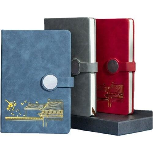 A5 Retro Chinese Hardcover Notebook PU Leather Diary Note Book School Office Supplies For Students Business Notebooks Stationery