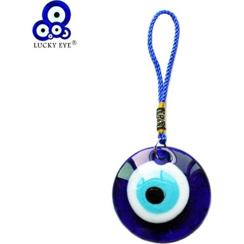 Lucky Eye Blue Turkish Evil Eye Keychain Car Keyring Glass Pendant Key Chain Holder Handmade Jewelry for Women Men LE290