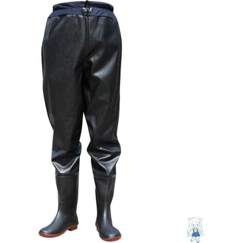 New breathable anti-wear half body wading pants waterproof PVC boots men women fishing hurting waders shoes jumpsuit trousers