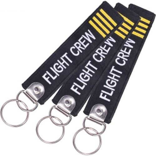 Hot style Flight commemorative gift double-ring chain embroidered key chain hanging rope embroidered keys lovers backpack key ch