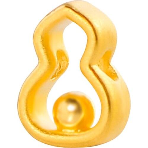 Pure 24K Yellow Gold Pendant 3D 999 Gold Gourd Necklace Pendant