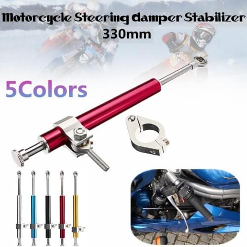 Motorcycle Steering Damper Stabilizer Modified Titanium Ruler Modified Direction Rod Long Handlebar Steering Damper Stabilizer