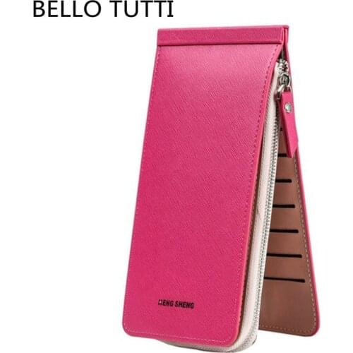 BELLO TUTTI 2021 Men Long Key Wallets Women PU Leather Coin Purse Fashion Money Clip Handbag Card&ID Holder New Clutch Phone Bag