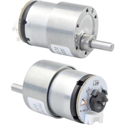 Moebius 12V DC 330rpm High Torque Motor with Speed Encoder Can Measure Speed and Feedback for RC Mecanum Robot Car Chassis