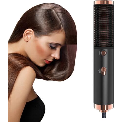 Blow Dryer Brush Hair Straightener Brush and Hair Styler 3-in-1 Negative Ion Hot Air Brush Fast Heater Frizz-Free Blow Dryer
