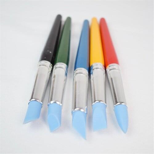 Clay Sculpting Tools,5pcs Professional Silicone Rubber Tip Paint Pens Brushes for Ceramic Pottery Diy Shaping Modeling Wipe Out