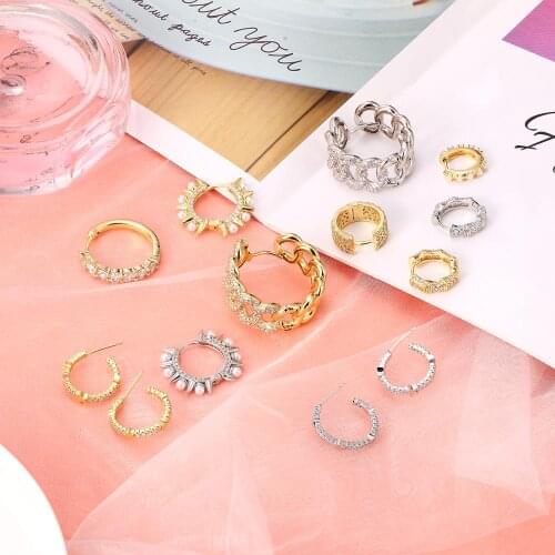 HECHENG earrings Small hoop wholesale Gold color Thick Wide pearl For Women Nice Circular Earrings Female Fashion Jewelry