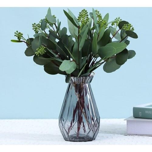 Simulation 3D Printing Feel Eucalyptus Leaf Decor Artificial Green Plants Wedding Home Decor Photography Props Olive Leaves