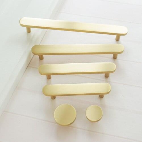 3'' 3.78'' 5.04'' 6.30'' Zinc Alloy Brass Color Handle Knob for Furniture Handles for Kitchen Cabinet Drawer Dresser Pulls