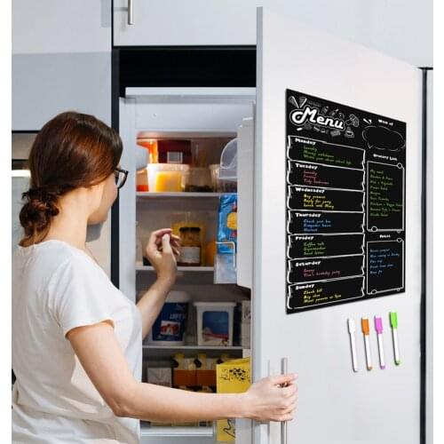 Magnetic Refrigerator Chalkboard Calendar Sticker Weekly Daily Planner Menu Grocery List Notepad For Kitchen Fridge Magnet Decor