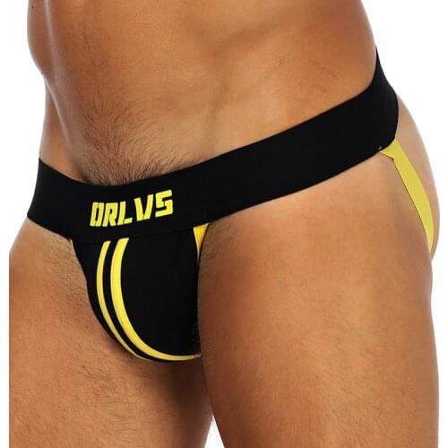 ORLVS Brand Men Jockstraps gay underwear Sexy Men underwear penis pouch Push UP men thong string homme tanga hombre
