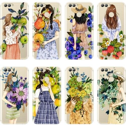 Soft Phone Case Silicone For Huawei Nova Smart Lite 2017 Flower Girl Art Back Cover For Huawei Nova 2i 2 Lite Plus 3 3I 3E Case
