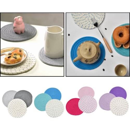 3pcs Trivets Set Pure Cotton Thread Weave Hot Pot Holders Set Coasters, Hot Pads, Hot Mats,Spoon Rest for Cooking and Baking