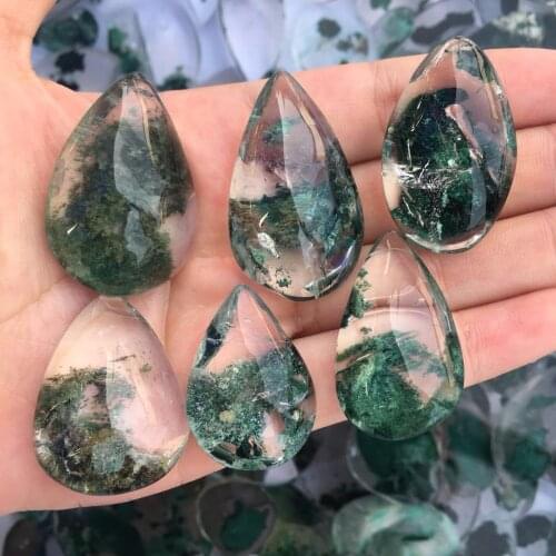 Natural Stone Green Ghost Phantom Quartz Crystal Gem Specimen Healing Stone Pendant Gift For Stone Collection Random 1pcs