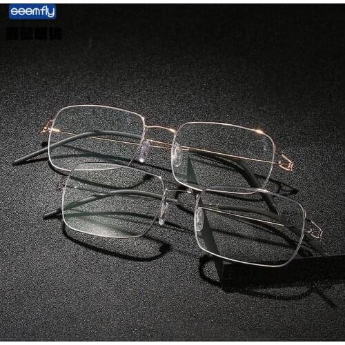 Seemfly Anti-blue Reading Glasses Retro Square Glasses for Parents Gift Women Men Frameless Presbyopic Glasses High Quality