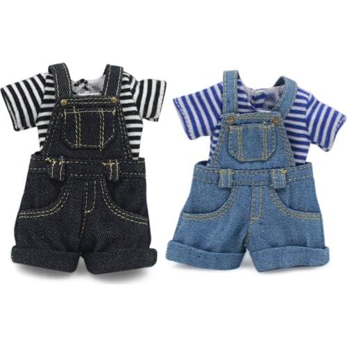 ICY DBS Blyth doll bjd licca body Strap jumpsuit shorts black and blue anime outfits