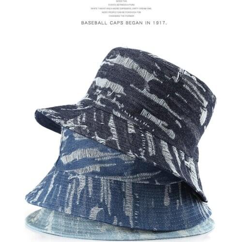 SLECKTON Fashion Bucket Hats for Women and Men Summer Girls Boys Casual Sun Caps Fishermans Hats High Quality Denim Cotton Hat