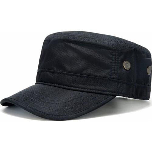 Dry Quicky Polyester Thin Army Flat Hat Adult Outdoors Cool Sun Hats Big Bone Men and Women plus size Mesh Military Caps 55-62cm