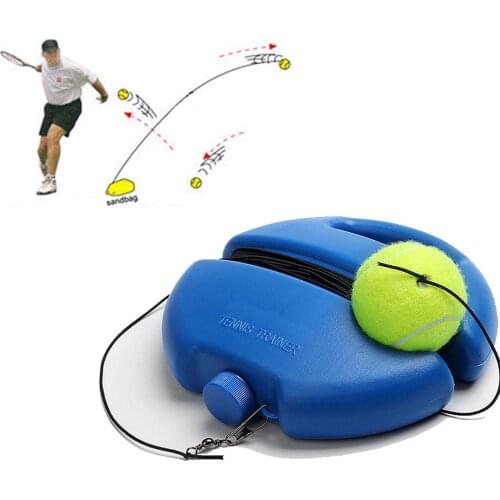 Single Tennis Trainer Heavy Duty Base With Elastic Rope Ball Outdoor Practice Self-Duty Rebound Sparring Device For Tennis Lover