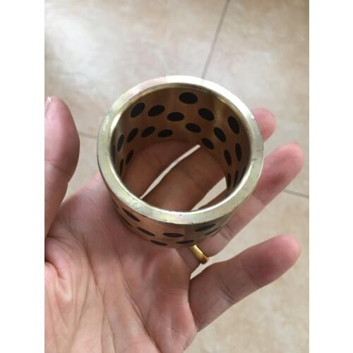 JDB 455540 oilless impregnated graphite brass bushing straight copper type, solid self lubricant Embedded bronze Bearing bush