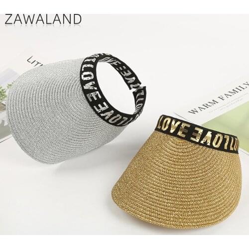Zawaland Fashion Summer Sun Hats Empty Top Straw Hat Women Casual Streetwear Cap Female Traval Sandal Cap Accessories