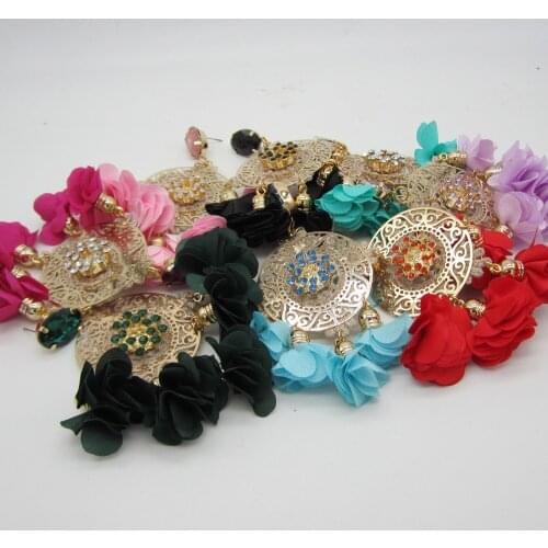 Zouchunfu Tassel Flower Pendant Big Earrings for Women Dangle Aretes Luxury Wedding Party Jewelry Boho Oorbellen 2021