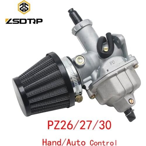 ZSDTRP PZ26 PZ27 PZ30 Carburetor Air Filter Auto/Hand Choke Lever for GY6 XR100R XR100 CRF100F XL100S Carb ATV Dirt Bike Go Kart