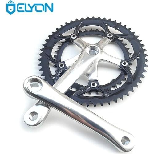 130BCD Bicycle Crankset Square Hole 163mm Crank 6-10Speed Road Folding Bike Crankset BMX 39T-53T Double Chainring Cranksets Suit