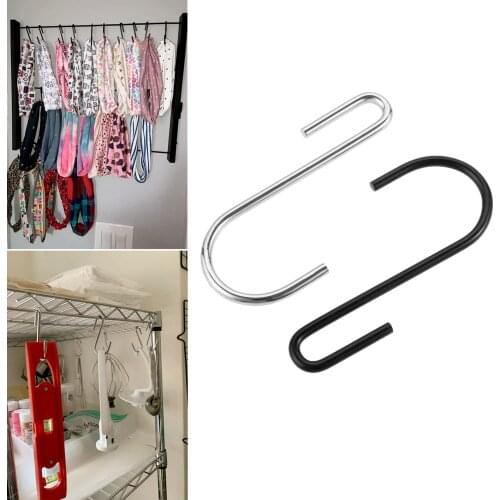 20pcs Large S-shaped Hook 90mm Double Head Metal Hanger Black/Silver Hanging Pot/Pan/Coffee Mug/Spoon/Bag/Towel/Plant/Utensils