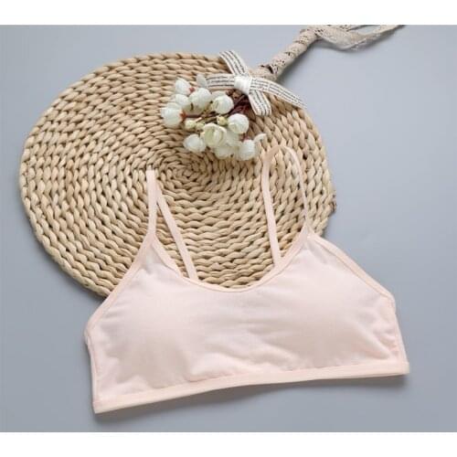 2018 Famli Small Breast Youth Cotton Training Bras Teenager Girls Letter Print Sport Yoga Underwear Teen Kids Wireless Bra