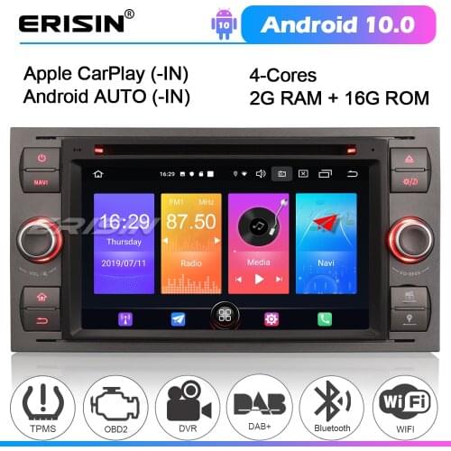 2766 Android 10.0 Car Stereo GPS for Ford C Max Connect Mondeo Fiesta Transit DVD CD WIFI Autoradio Carplay DAB+ OBD DVB-T2