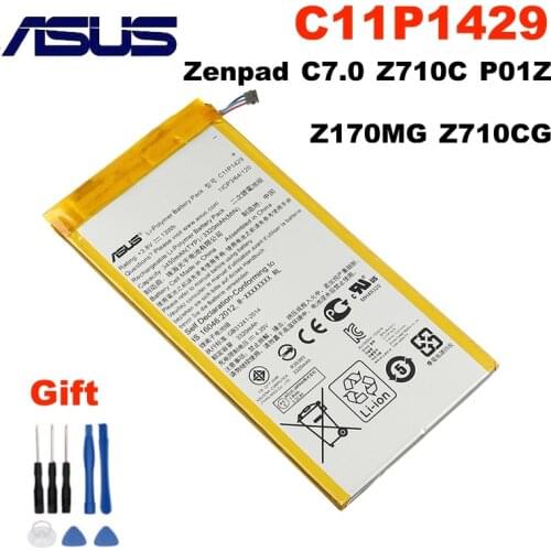 Original ASUS C11P1429 Tablet PC Battery For ASUS Z710 Zenpad C7.0 Z710C P01Z Z170MG Z710CG P01Y C11P1429 3450mAh + Free Tools