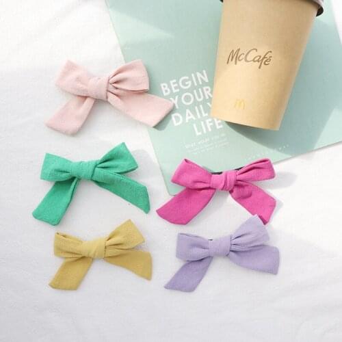 Boutique 10pcs Fashion Candy Color Hair Bow Hairpins Solid Bowknot Alligator Clips Princess Headwarer Hair Accessories for Girls