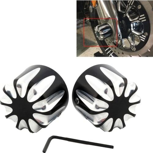 Black Front Aluminum Axle Nut Cover Bolt For Harley Touring Softail FLHT CVO