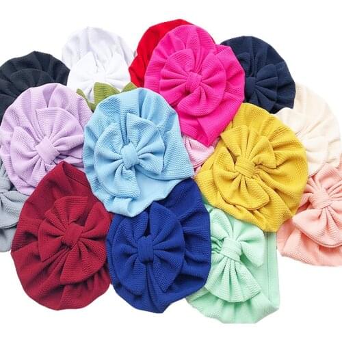 Baby Hat New Fashion Bow Babies' Knitted Cotton Cloth Beanie Cute Flower Baby Girl Hat Soft Newborn Infant Cap Bonnet Accessorie