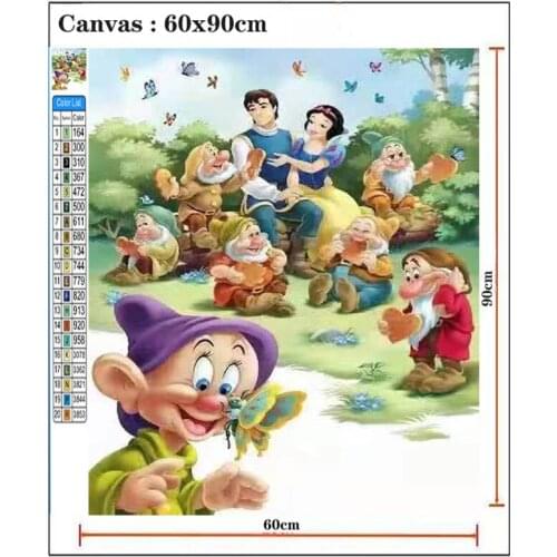 Disney 5D Diamond Snow White Embroidery Sale Portrait Diamond Painting Full Drill Square Diamond Mosaic Rhinestones Pictures