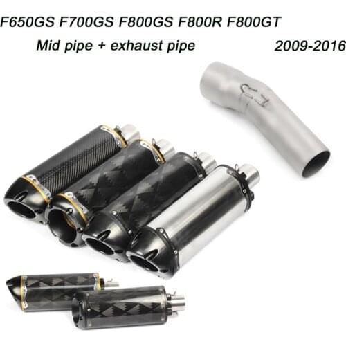 F650GS F700GS F800GS F800R F800GT 50.8MM Motorcycle Mid Link Pipe With Exhaust Muffler Pipe Silencer System