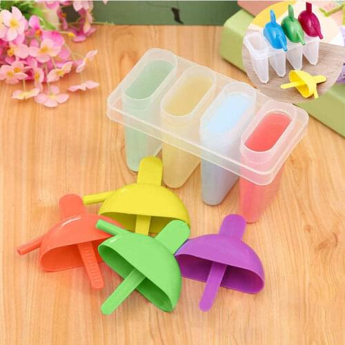 Yogurt Mold Ice Lolly Maker Tray Cream Popsicle Ice Cream Mould Maker 4 Freezer