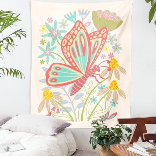 Butterfly flower tapestry Tapestry plant flower Wall Decor Butterfly Tapestries Home Decor Boho Decor Witchcraft Tapestry Room