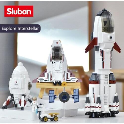 Explore Interstellar Saturn Landing Cabin Expedition Rocket Aerospace Space Orbiter Space Shuttle Model Building Blocks Kit Toys